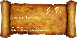 Járay István névjegykártya